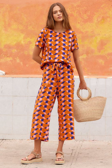 Royal Stripe Orange with blue