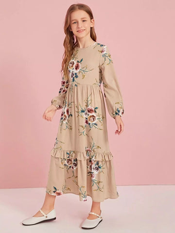 GULBAHAR FLORAL MAXI DRESS FOR GIRLS