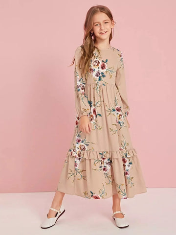 GULBAHAR FLORAL MAXI DRESS FOR GIRLS