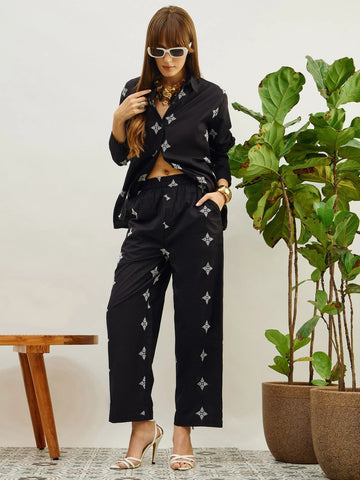 Noir Motif Co-ord Pants