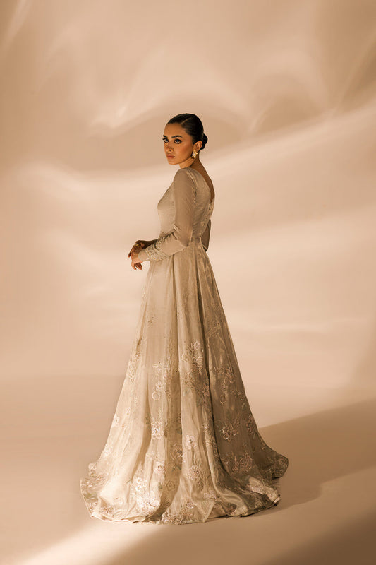 Chandni Noor Ivory Front-Open Peshwas Gown