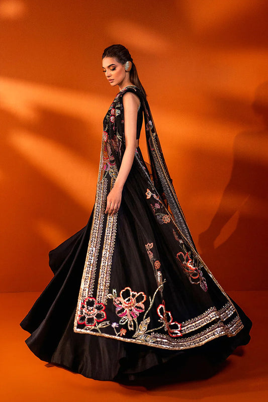 Kali Gulaab Black Floral Lehenga Choli