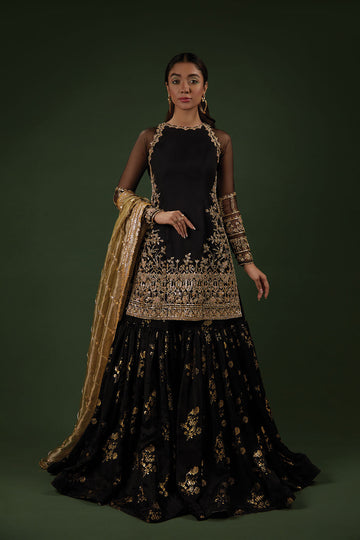 Raat Ki Rani Black Gold Gharara Set