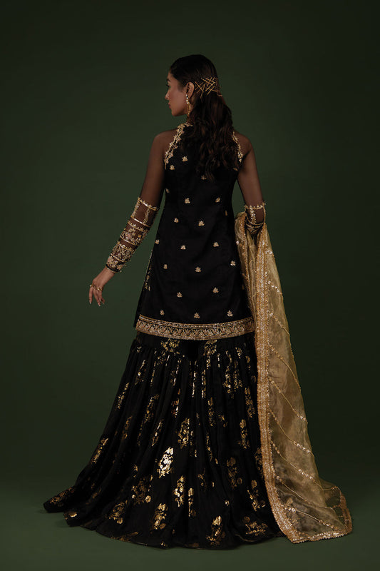 Raat Ki Rani Black Gold Gharara Set