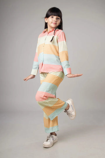 Pastel Stripe Charm – Kids Suit
